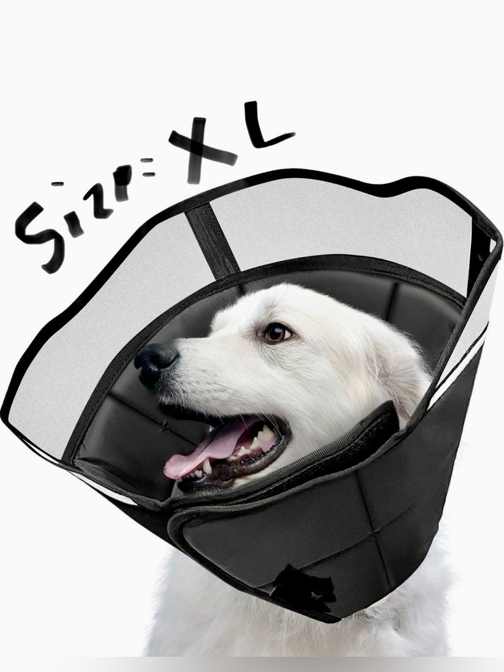 D-G • Soft Dog Cone for Dogs After Surgery, Breathable Pet Recovery Collar for L